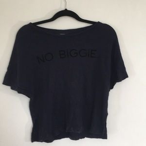 Soft Navy Blue “No Biggie” Tee